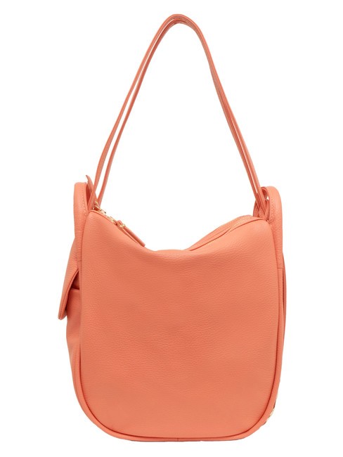 LESAC TRIO  Sac à dos en cuir martelé saumon - Sacs pour Femme