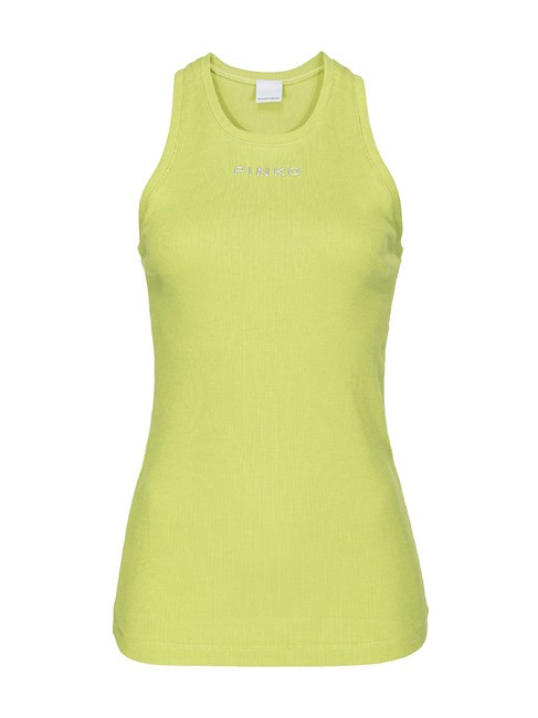 PINKO DISTINTO Débardeur côtelé vert palmier - T-shirt