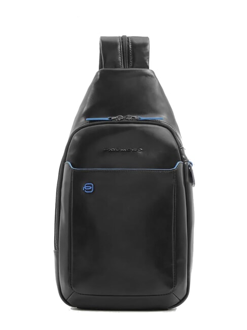 PIQUADRO BLUE SQUARE Sac à dos asymétrique en cuir Noir - Sacs en Bandoulières pour Homme