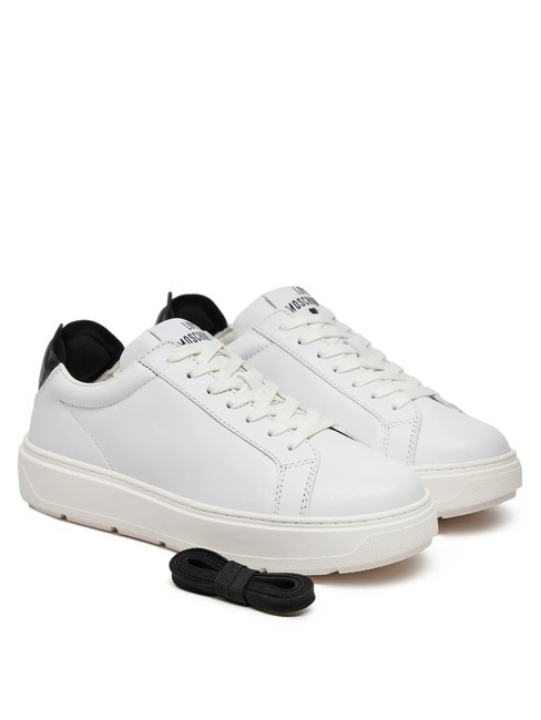 LOVE MOSCHINO BOLD 40 Baskets en cuir blanc noir - Chaussures Femme
