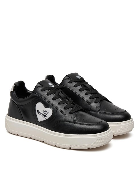 LOVE MOSCHINO BOLD 40 Baskets en cuir ne / offw - Chaussures Femme