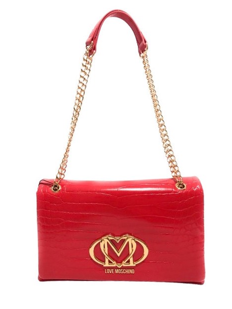 LOVE MOSCHINO CROCO Convertible Sac bandoulière/épaule rouge - Sacs pour Femme