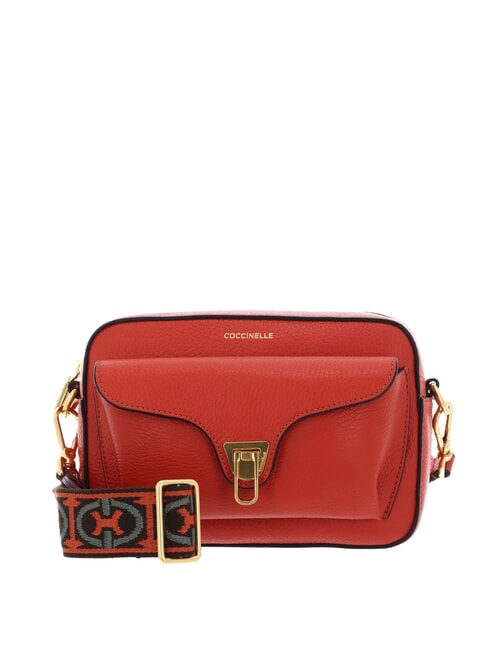 COCCINELLE BEAT SOFT RIBB Sac bandoulière en cuir Tangerine - Sacs pour Femme