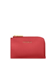 COCCINELLE METALLIC SOFT Porte-cartes / Porte-monnaie en cuir canneberges - Portefeuilles Femme - 1