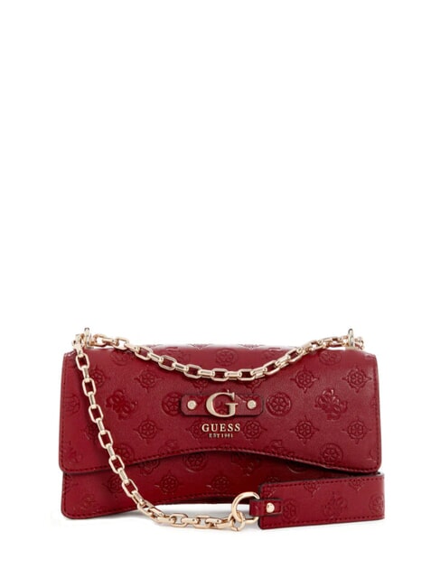 GUESS GERTY Sac transformable à rabat bordeaux - Sacs pour Femme