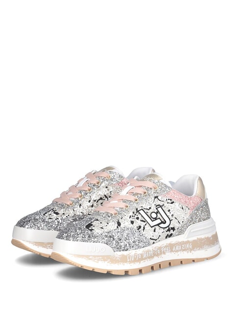 LIUJO AMAZING 26  Baskets hautes noir/argent/rose - Chaussures Femme