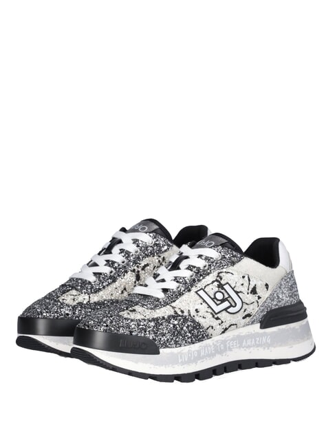 LIUJO AMAZING 26  Baskets hautes noir/argent/blanc - Chaussures Femme