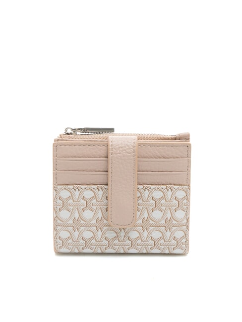COCCINELLE METALLIC COATED MONOGRAM Mini portefeuille mul.blanc/roset - Portefeuilles Femme