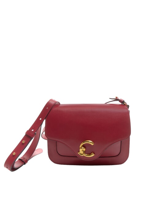 COCCINELLE C-ME CALF COCK Mini sac bandoulière, en cuir sangria - Sacs pour Femme