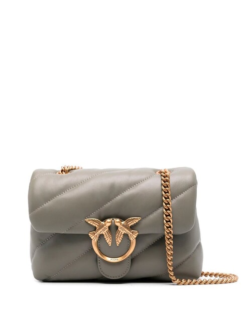 PINKO MINI LOVE BAG Sac en nappa vert vertiver-or antique - Sacs pour Femme