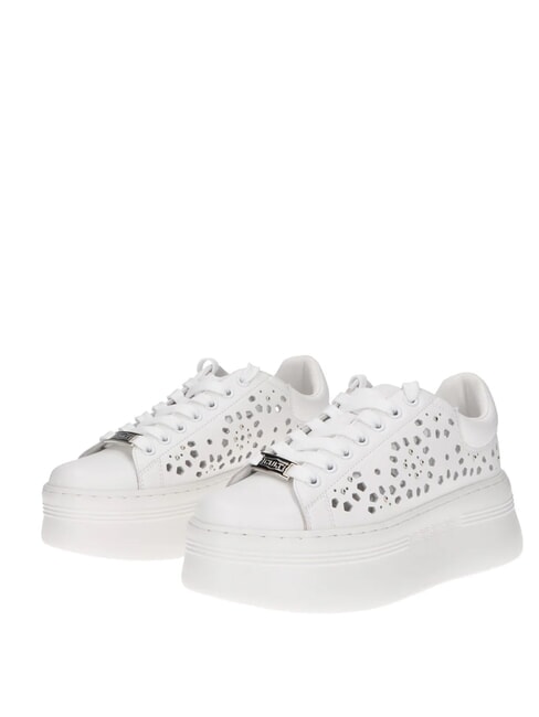 CULT PEARL 4425  Baskets montantes en cuir blanc - Chaussures Femme