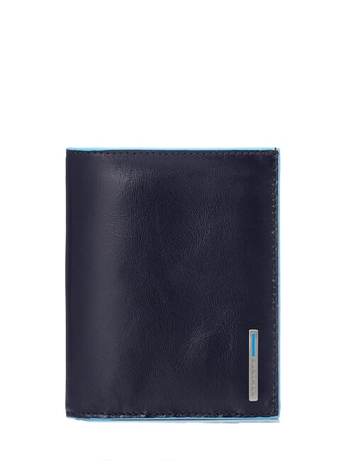 PIQUADRO BLUE SQUARE Portefeuille vertical en cuir bleu - Portefeuilles Homme