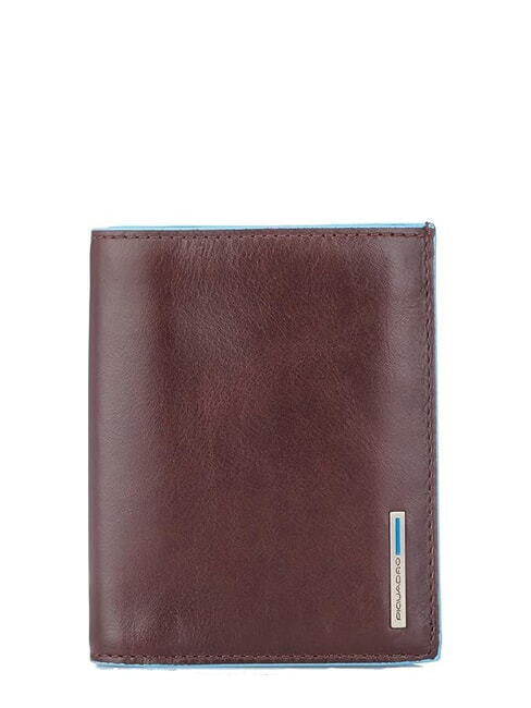PIQUADRO BLUE SQUARE Portefeuille vertical en cuir ACAJOU - Portefeuilles Homme