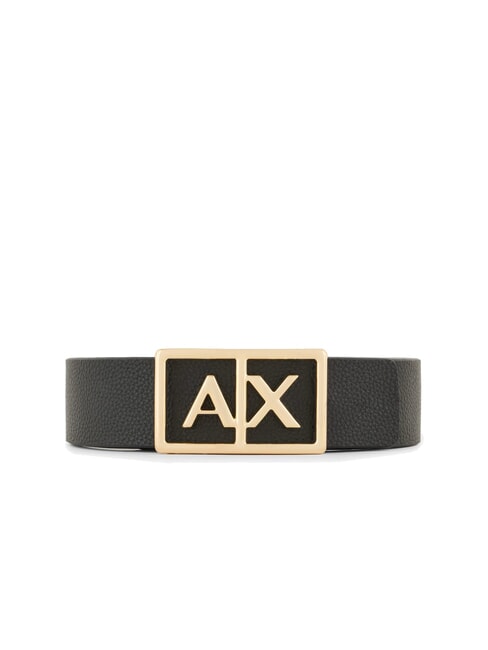ARMANI EXCHANGE A|X BUCKLE Ceinture avec grand logo noir noir - Ceintures