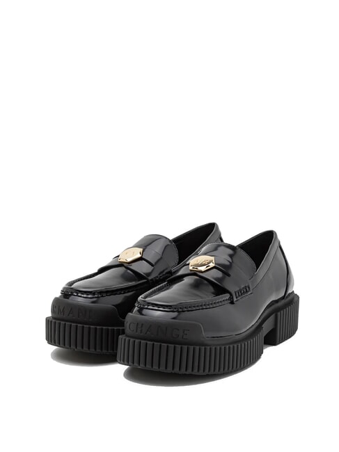ARMANI EXCHANGE A|X Mocassins en cuir brillant Noir / noir - Chaussures Femme