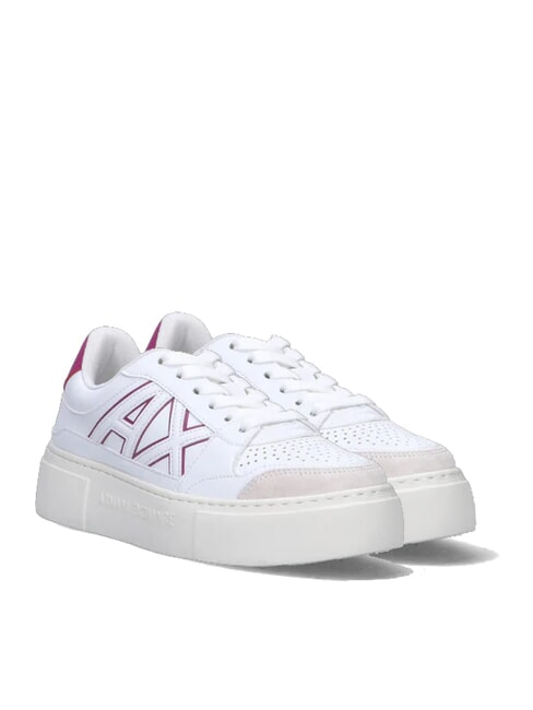 ARMANI EXCHANGE AX LOGO Baskets à plateforme op.blanc+rose - Chaussures Femme