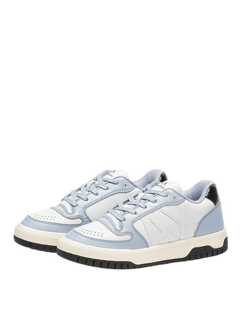ARMANI EXCHANGE AX LOGO Baskets op.blanc+bleu - Chaussures Femme