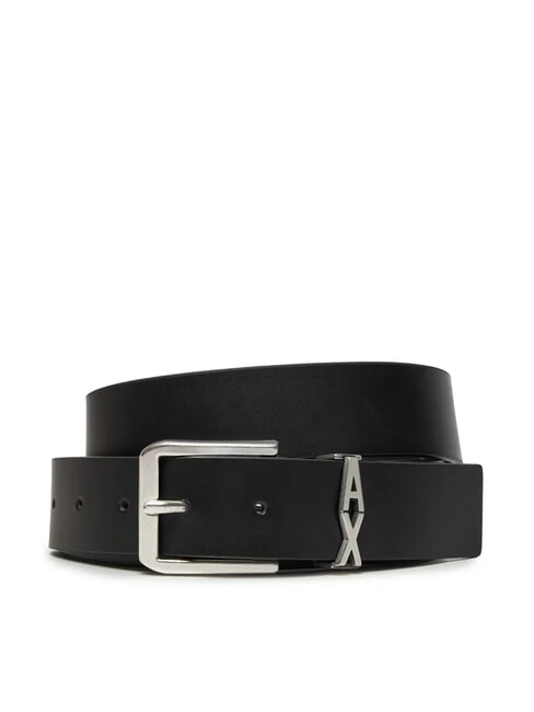 ARMANI EXCHANGE A|X METALLIC LOGO Ceinture en cuir, peut être raccourcie Noir - Ceintures