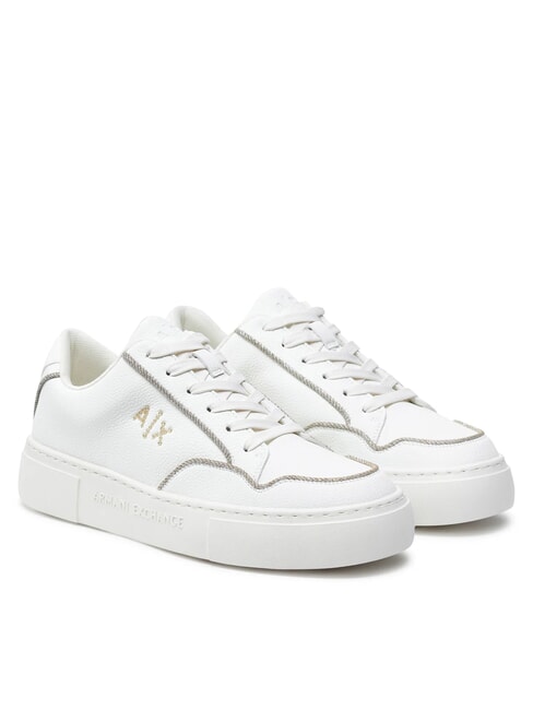 ARMANI EXCHANGE A|X LOGO STRASS Baskets écru + or pâle - Chaussures Femme