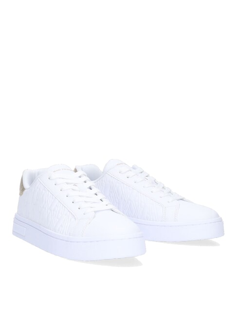 ARMANI EXCHANGE AX LOGO EMBOSSED Baskets op.blanc+or pâle - Chaussures Femme