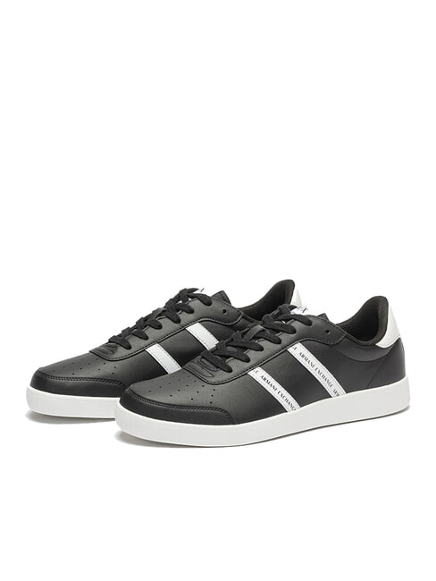 ARMANI EXCHANGE A|X STRIPES Baskets noir + blanc op. - Chaussures Homme
