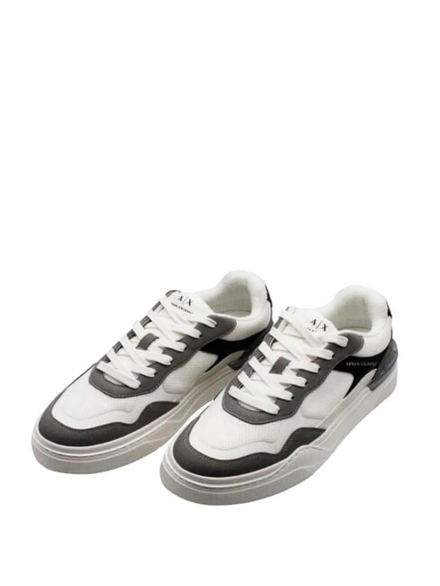 ARMANI EXCHANGE A|X Baskets en tissu mesh blanc cassé + noir - Chaussures Homme
