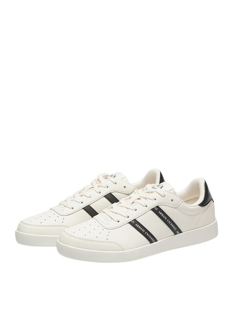 ARMANI EXCHANGE A|X STRIPES Baskets blanc cassé + noir - Chaussures Homme