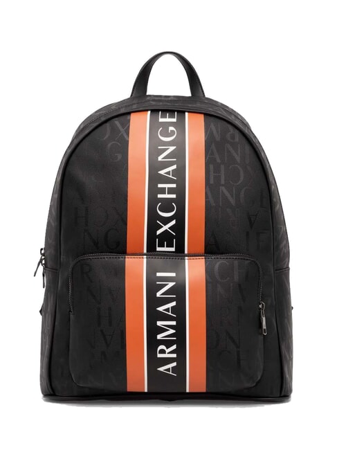 ARMANI EXCHANGE LOGO PRINT Sac à dos pour ordinateur portable 13" noir/orange - Sacs à dos pour ordinateur portable
