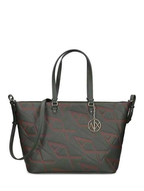 ARMANI EXCHANGE LOGO EMBOSSED Sac cabas porté épaule absinthe/liqueur foncée - Sacs pour Femme