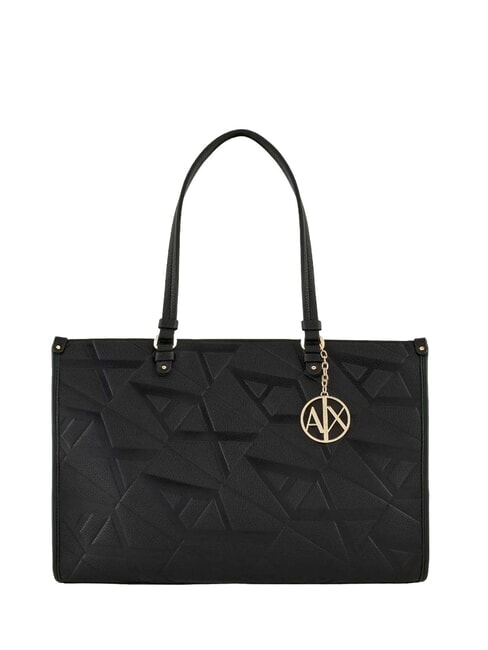ARMANI EXCHANGE A|X MONOGRAM Sac cabas porté épaule noir noir - Sacs pour Femme