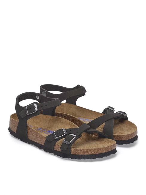 BIRKENSTOCK KUMBA Sandales en nubuck avec bride noir - Chaussures Femme