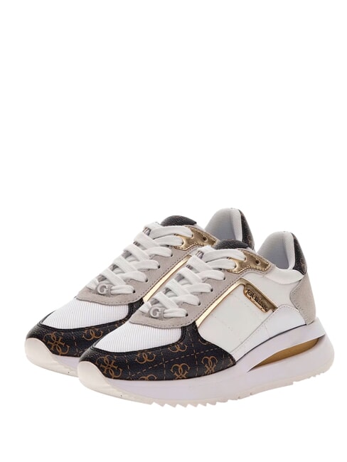GUESS ENERGY3 Baskets Blanc / marron - Chaussures Femme
