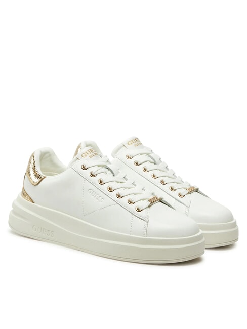 GUESS ELBINA Baskets avec empiècements métalliques or blanc - Chaussures Femme