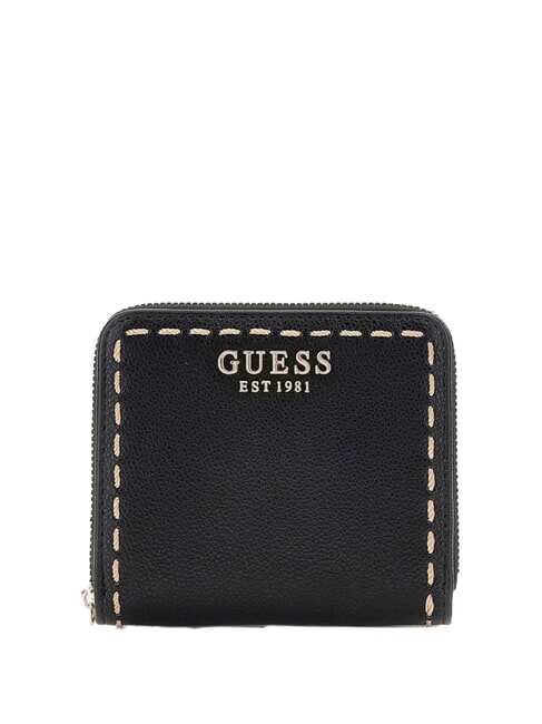 GUESS NASTRA Petit portefeuille zippé autour NOIR - Portefeuilles Femme