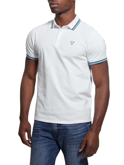 GUESS PIQUE Polo stretch à manches courtes mut bleu blanc pur - chemise polo