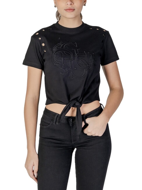 GUESS CN SS EYELET T-shirt avec noeud et broderie jetbla - T-shirt