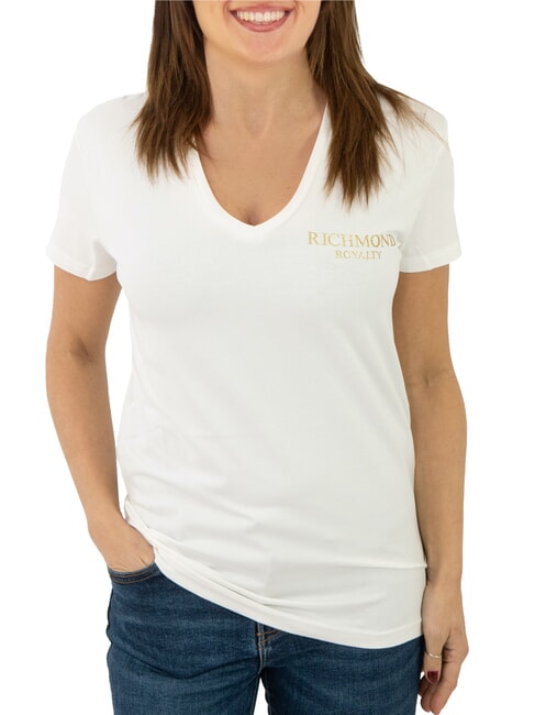 JOHN RICHMOND VATICI T-shirt extensible blanc cassé/or - T-shirt