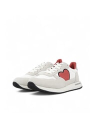 LOVE MOSCHINO DUNE 30 Baskets de course avec coeurs blanc/argent - Chaussures Femme - 1