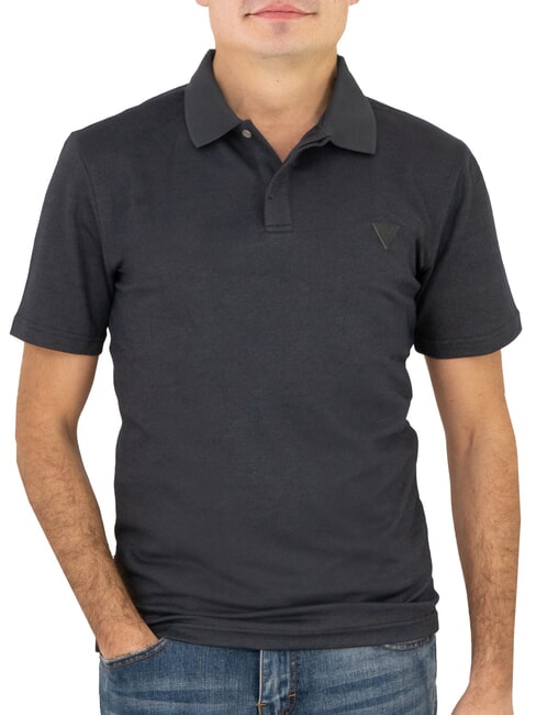 GUESS SMALL TRIANGLE T-shirts fil teint en bleu - T-shirt