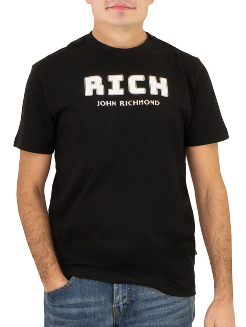 JOHN RICHMOND KUHSE T-shirt avec logo imprimé noir - T-shirt