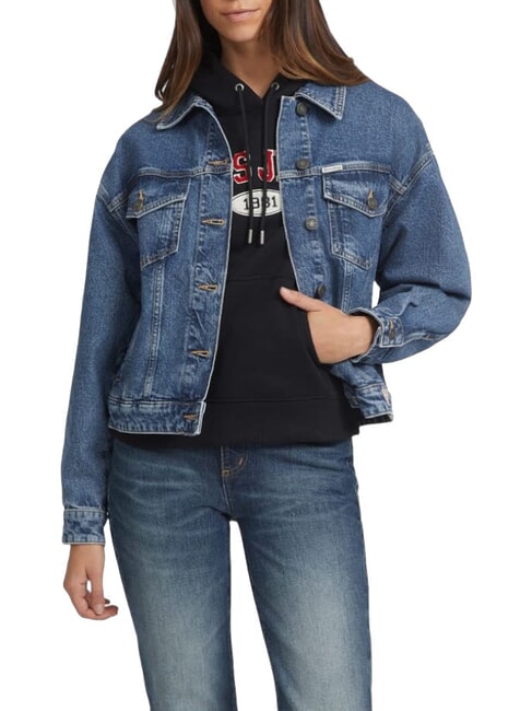GUESS JEANS OVERSIZE TRUCKER JACKET  Veste en jean lavage moyen gj - Vestes pour femmes