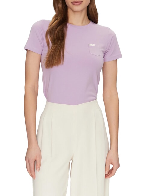 GUESS JEANS SS SLIM POCKET  T-shirt à manches courtes fleur lilas - T-shirt