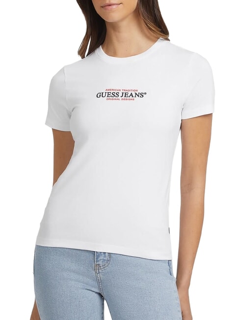 GUESS JEANS SS CN SLIM T-shirt à manches courtes blanc pur - T-shirt