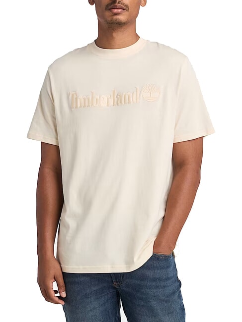 TIMBERLAND EMBROIDERY TONAL T-shirt en cotton fumée blanche - T-shirt