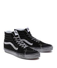 VANS UA SK8-HI Baskets en cuir stress&eacute; noir/blanc - Chaussures unisexe - 1