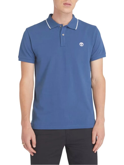 TIMBERLAND JACQUARD YD  Polo manches courtes denim foncé - chemise polo