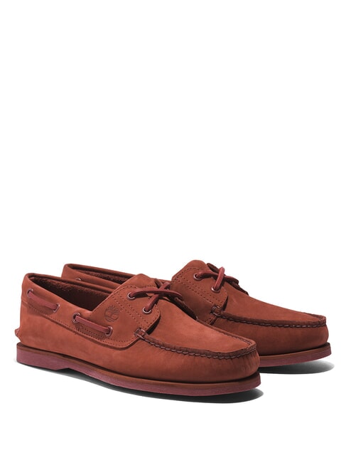 TIMBERLAND CLASSIC BOAT Chaussures bateau en daim nubuck rouge foncé - Chaussures Homme
