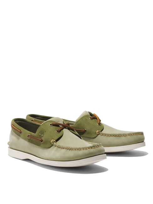 TIMBERLAND CLASSIC BOAT  Chaussures en cuir suédé vert clair - Chaussures Homme