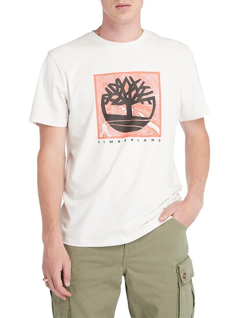 TIMBERLAND SHORT SLEEVE T-shirt en coton millésime blanc - T-shirt