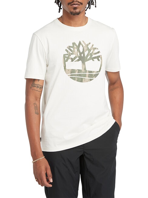 TIMBERLAND KENNEBEC RIVER TREE LOGO T-shirt en cotton millésime blanc - T-shirt